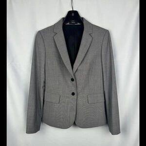 Theory Carissa Geometric Classic Blazer Jacket Gray Size 4 US